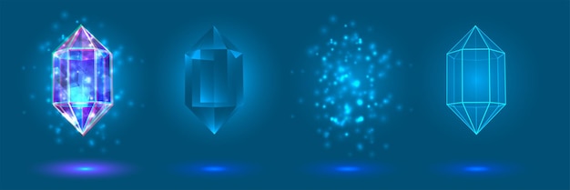 Energía de cristal vectorial y energía de los elementos resplandor de neón violeta azul