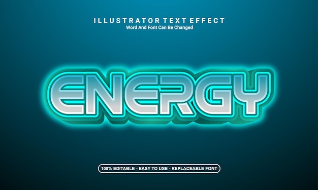 Vector energía de diseño de efecto de texto moderno