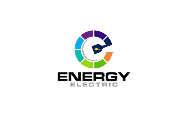 Energía eléctrica creativa y el concepto del símbolo de la electricidad del trueno diseño del logotipo