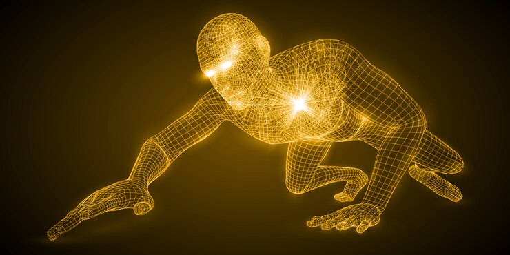 Vector energía del hombre gateando.