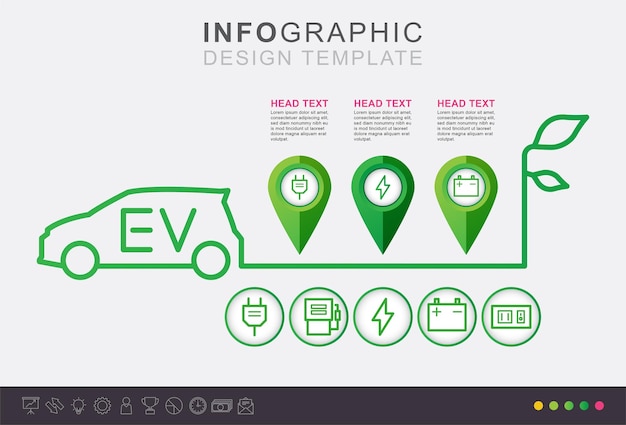 Vector energía infográfica y energía verde.