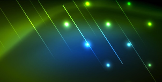 Energía mágica de ondas brillantes de neón y fondo de movimiento de luz
