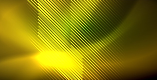 Energía mágica de ondas brillantes de neón y fondo de movimiento de luz