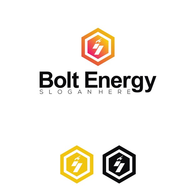 Vector energía de perno diseño moderno logotipo color ilustración completa