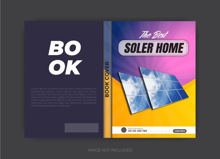 Vector energia solar renovable título del libro y plantilla de diseño de banner web para redes sociales