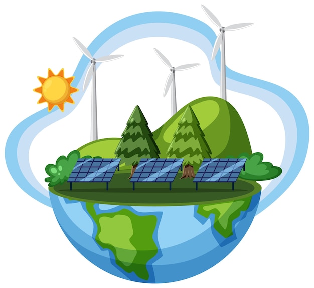 Vector energía verde en el mundo