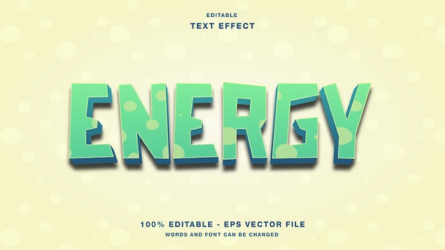 Energy Cartoon Game Efecto de texto editable