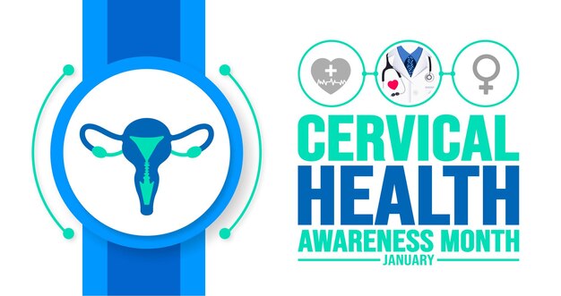 Enero es el Mes de Concienciación sobre la Salud Cervical plantilla de fondo concepto de vacaciones bandera de fondo