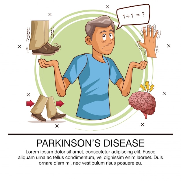 Vector enfermedad de parkinson infografía