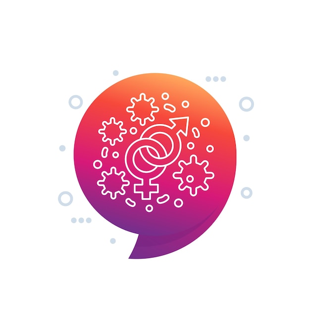 Enfermedad de transmisión sexual STD línea icono vector diseño