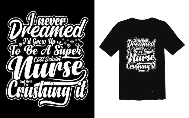 Enfermera camiseta diseño tipográfico vector