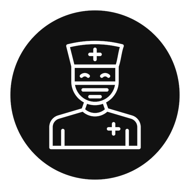 La enfermera con la imagen vectorial del icono de la máscara se puede utilizar para la enfermería