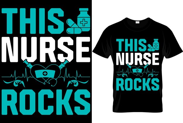 Esta enfermera mece la enfermera Diseño de camiseta de tipografía con gráfico vectorial editable