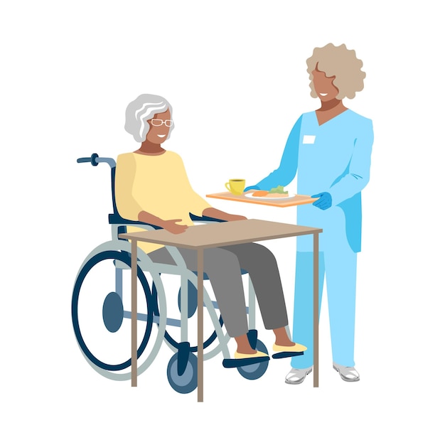 Enfermera que cuida a los ancianos