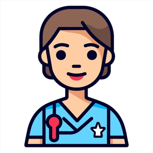 una enfermera vector de íconos de dibujos animados modernos