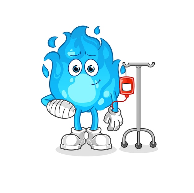 Enfermo de fuego azul en vector de caracteres de ilustración iv