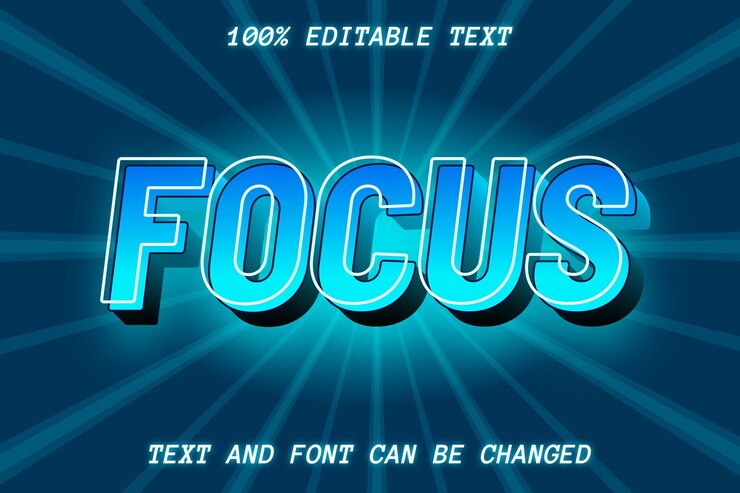 Vector enfoque efecto de texto editable estilo moderno