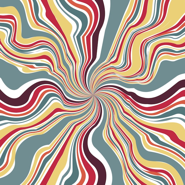 Enfoque de giro de línea abstracta con fondo de color retro
