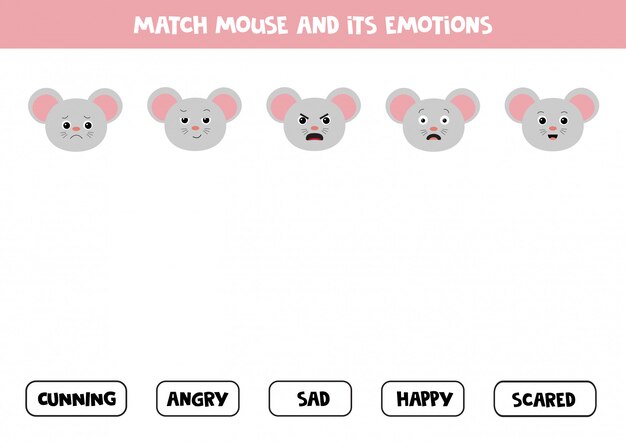 Enfrentar las emociones. Juego para niños con ratón gris.