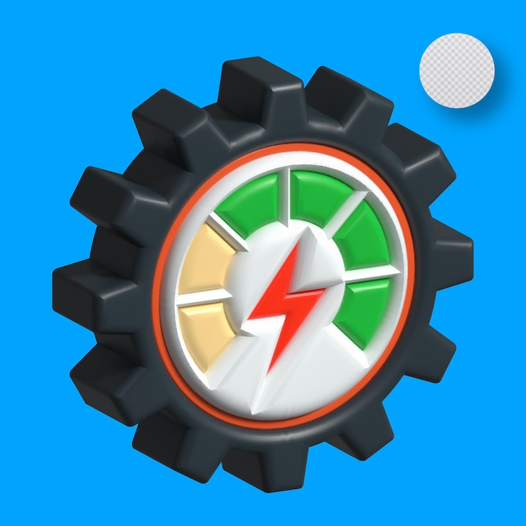 Vector engranaje de energía 3d