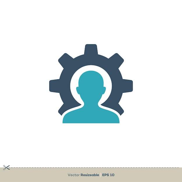 Engranaje de forma humana Vector Logo Plantilla Ilustración Diseño Vector EPS 10