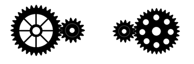 engranaje, icono, engranaje, configuración, símbolo, rueda dentada, vector, ilustración