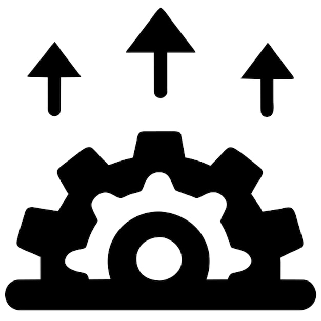 engranaje con un icono de escalera de caracol