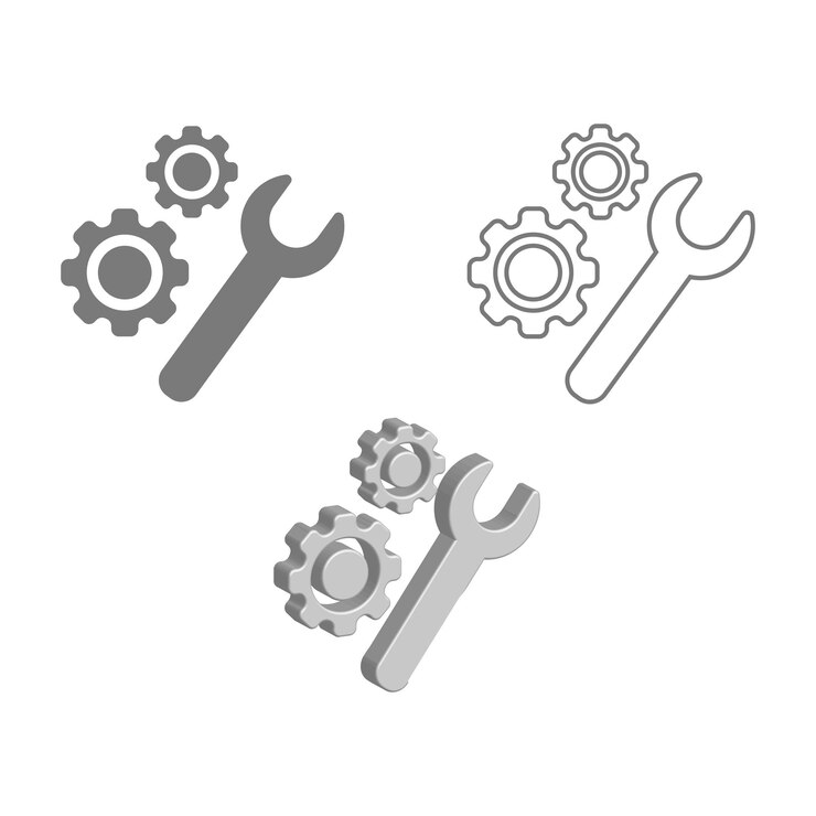 Vector engranaje de ilustración de vector de icono de ajuste con ajuste de llave