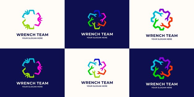Engranaje de llave combinado con el concepto de logotipo de la comunidad