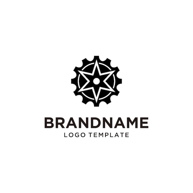 engranaje, motor estrella, logotipo, vector, negocio