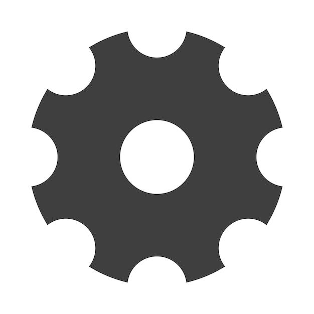 Engranaje vector uno gris engranajes sobre un fondo blanco