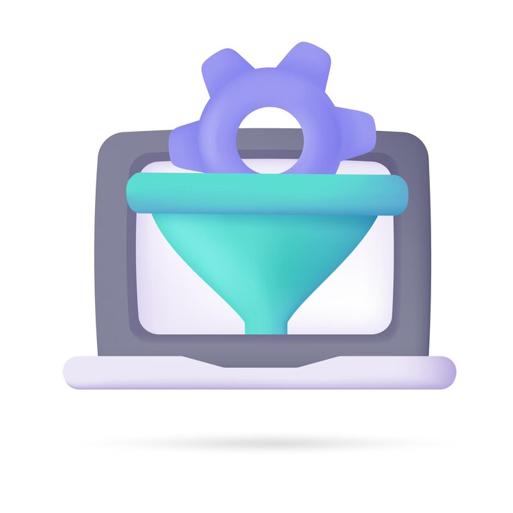 Vector engranajes 3d en un monitor de computadora concepto de reparación de mantenimiento de sitio web en línea