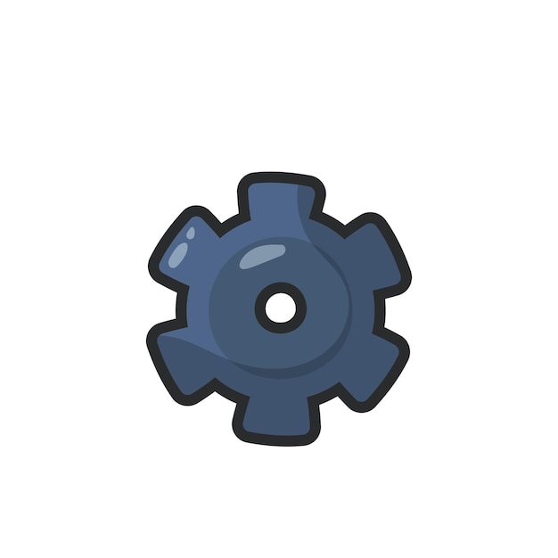 engranajes de hierro en diseño vectorial plano de contorno