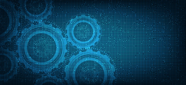Engranajes de seguridad Tecnología digital rueda y Cog
