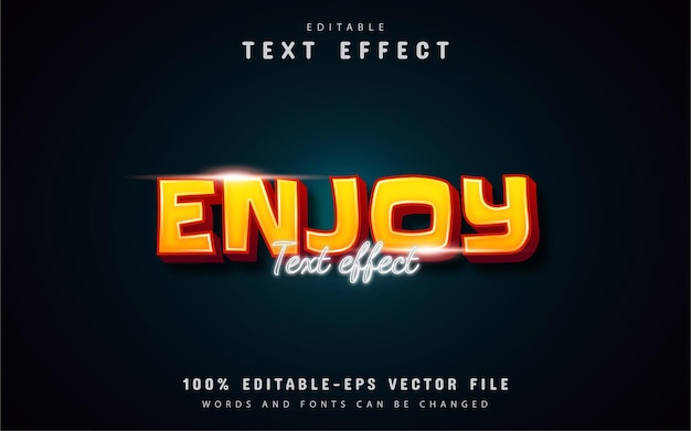 Enjoy text - efecto de texto degradado naranja 3d