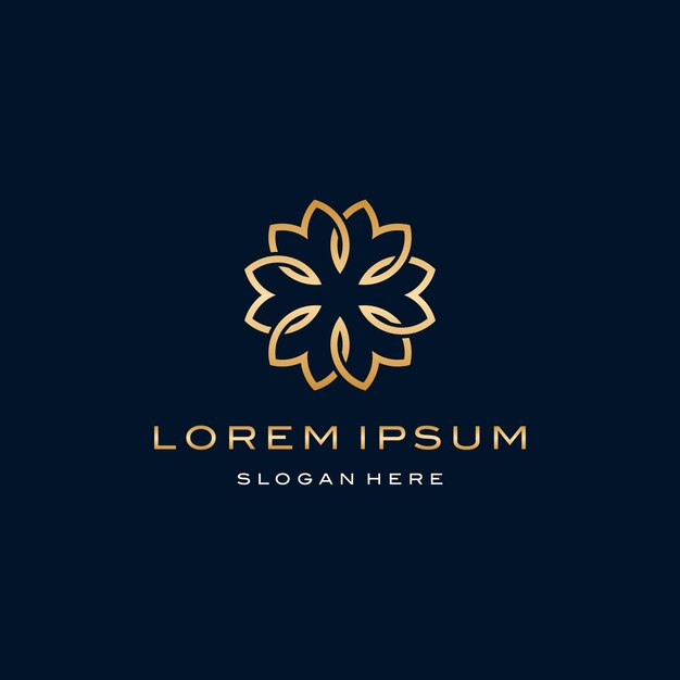 Enlace floral de flores con diseño de logotipo de patrón de letra M inicial Inspiración