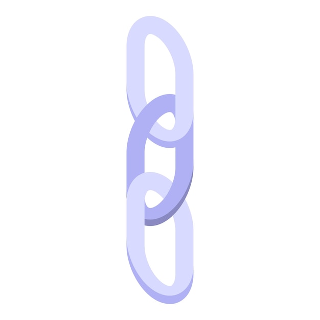 Enlaces de cadena que se entrelazan creando una conexión fuerte icono isométrico
