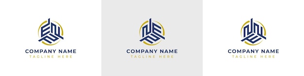 ENN NEN NNE Monograma de letras Conjunto de logotipos adecuado para cualquier negocio con las iniciales ENN NEnN