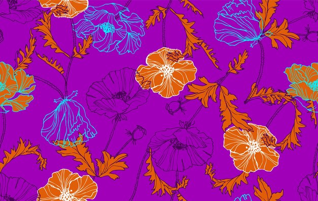 Enredadera deja Patttern floral.Patrón floral sin fisuras en el vector.