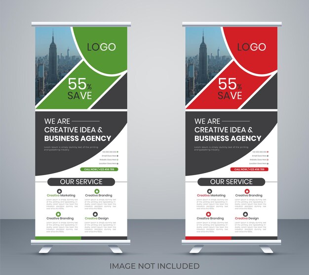 Enrolla la plantilla de diseño de banner vector de fondo abstracto de tamaño rectángulo xbanner moderno