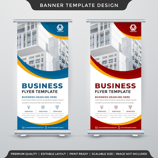 enrollar plantilla de banner vector premium