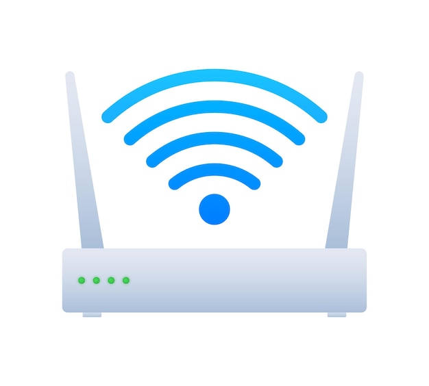 Enrutador de red Enrutador WiFi 3D Enrutador inalámbrico de servicio de Internet Ilustración de stock vectorial