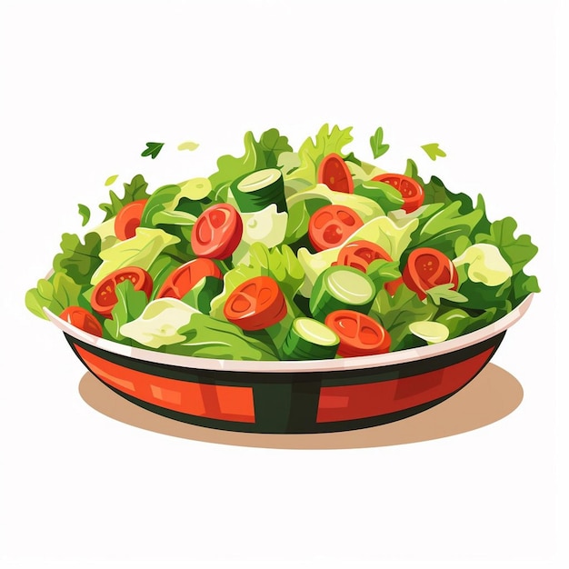 Vector ensalada dieta comida fresco ilustración vector orgánico saludable vegetal vegetariano nutrición