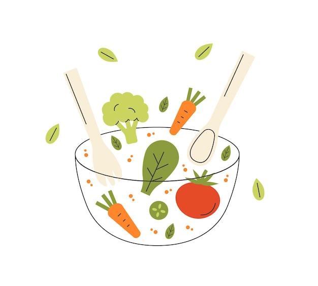 Ensaladera ilustración vectorial