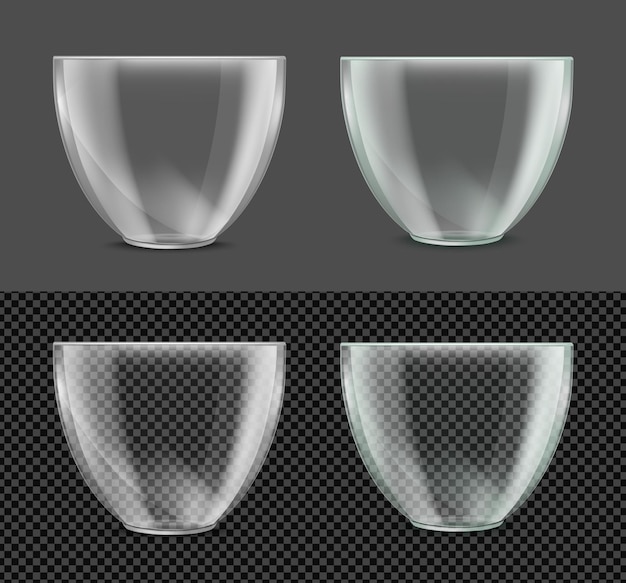 Ensaladera transparente de vidrio Vector imagen realista