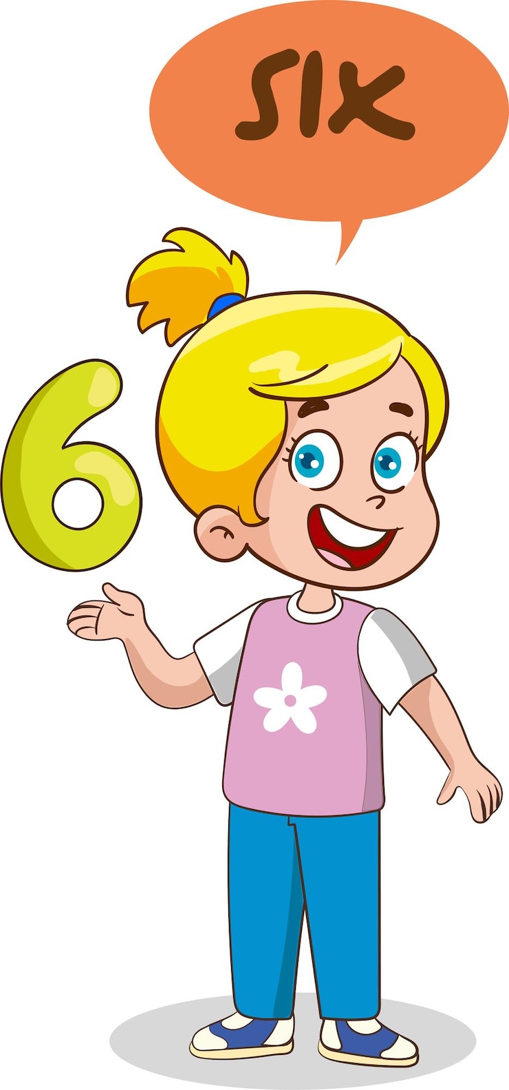 Vector enseñando números a niños seis