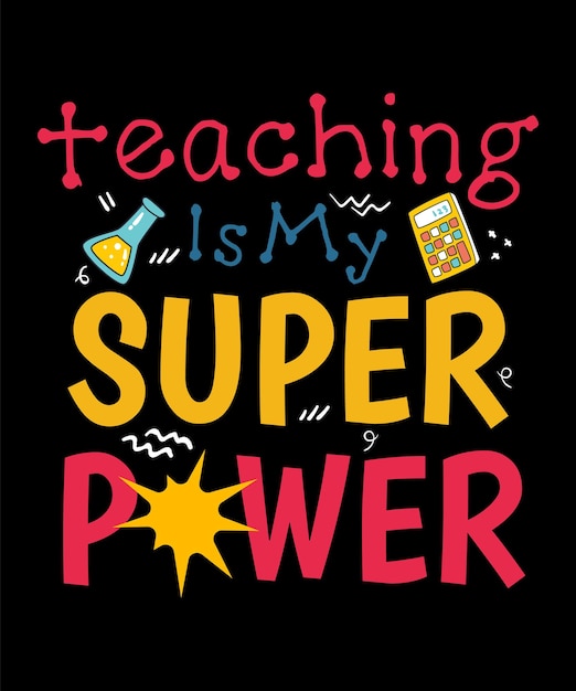 La enseñanza vectorial de letras positivas es mi superpoder diseño de camisetas de tipografía