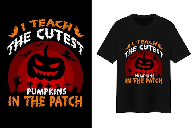 Enseño las calabazas más lindas del parche, diseño de camiseta de Halloween.