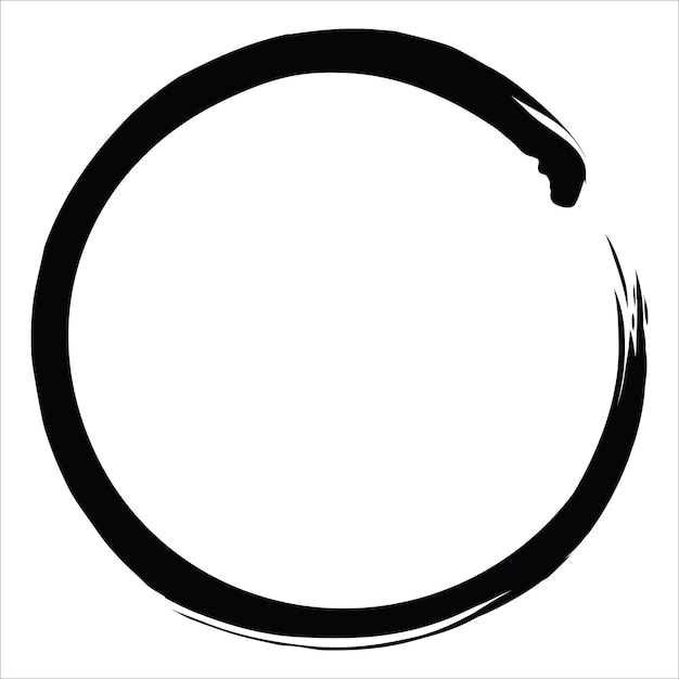 Enso Zen Círculo Japonés Pincel Pintura Vector Logo Icono Ilustración