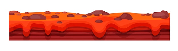 Entorno del juego entorno paisajístico Textura del suelo tierra quemada con géiseres superficie de la tierra de lava para interfaz de juego ui ux plataforma de juego 2D Ilustración vectorial